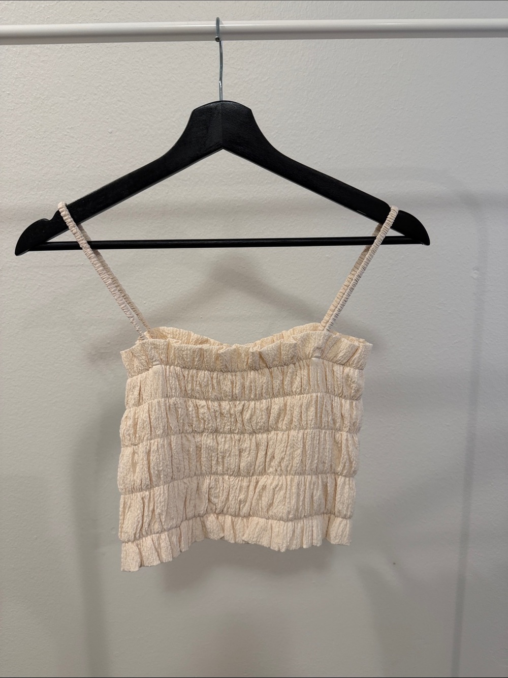 Line & Dot Cream Smocked Ruffle Camisole - Picture 2 of 2